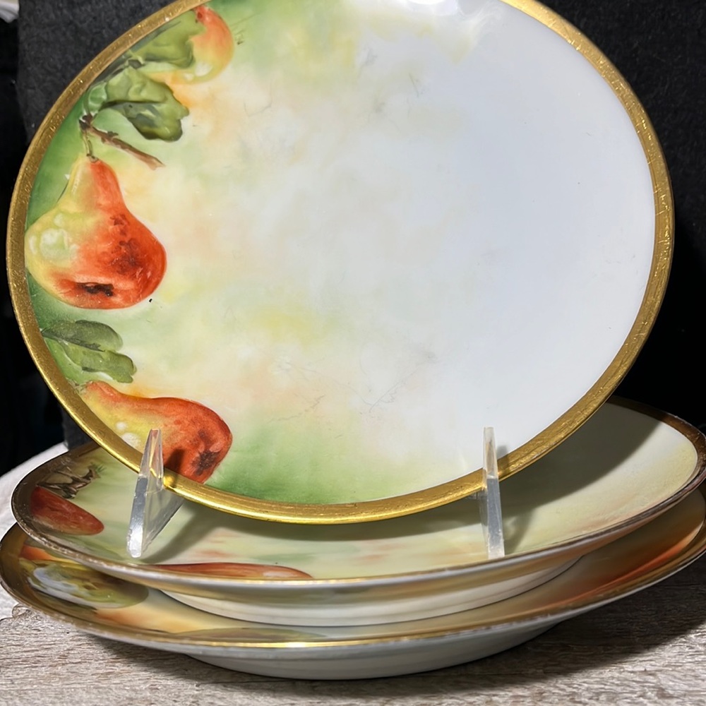3 Hand Painted Bavarian Decorative Plate - Thomas Sevres Bavaria 3 fruits